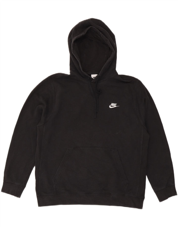 NIKE Sudadera con capucha para hombre, talla grande, algodón negro
