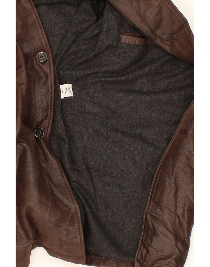 VINTAGE Abrigo de cuero para hombre IT 58 4XL Cuero marrón