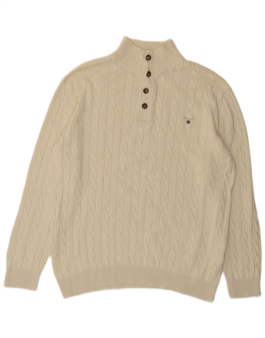 Gant Jersey De Cuello Con Botones Para Hombre 2XL Algodón Blanco Roto