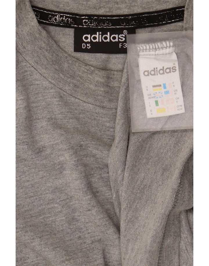 Adidas Camiseta de manga larga para hombre UK 38/40 Algodón moteado gris medio