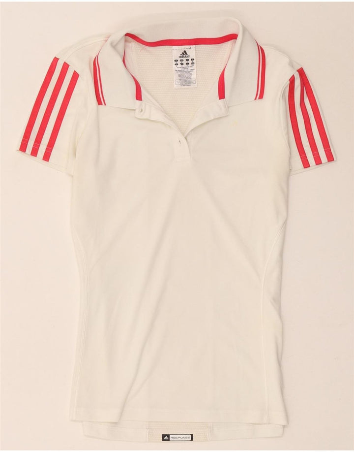 Adidas - Polo Climacool para mujer, talla 40, poliéster blanco mediano
