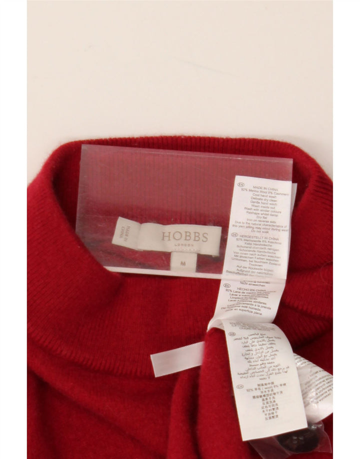 HOBBS Suéter de cuello alto para mujer UK 12 Medium Red Wool