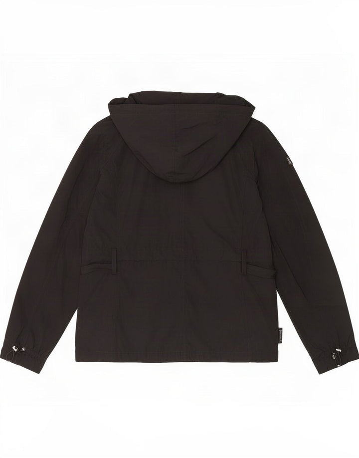 Armani Jeans Chaqueta cortavientos con capucha para mujer US 8 Mediano Negro Poliéster
