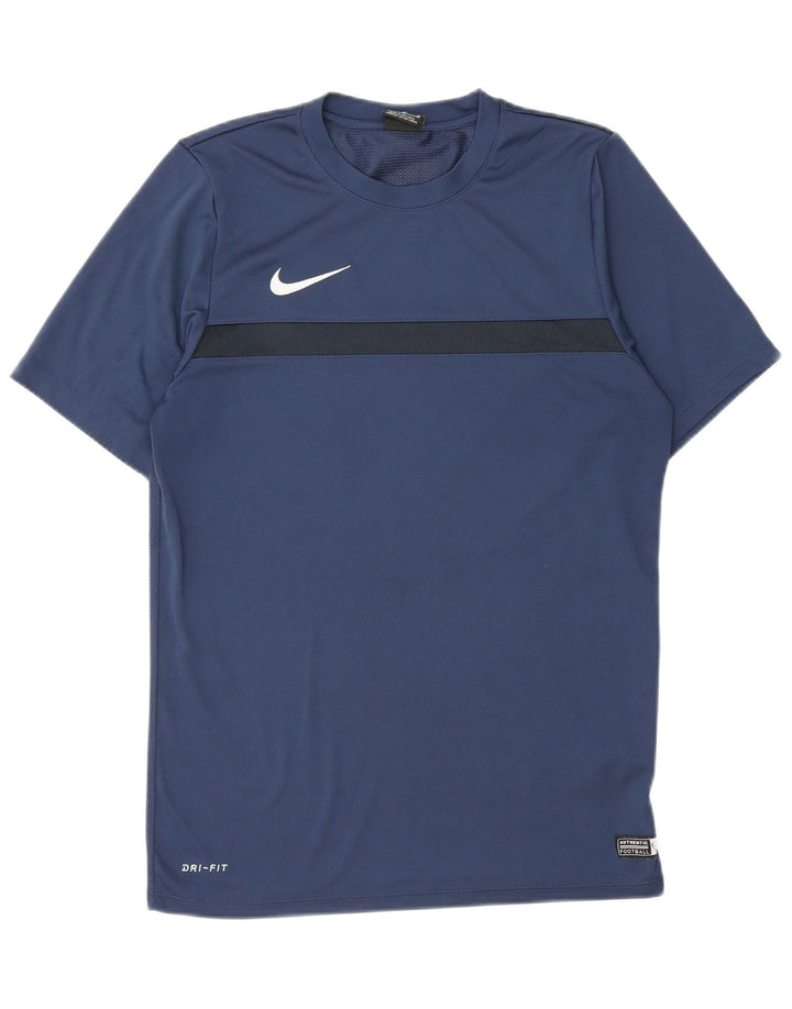 Camiseta Nike Dri Fit para hombre Top medio azul marino color block Poliéster