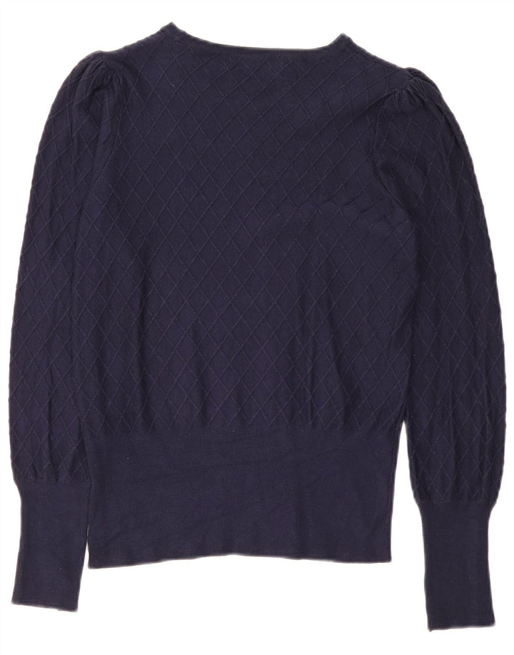 Marks & Spencer Jersey con Cuello Barco para Mujer UK 8 Small Azul Marino