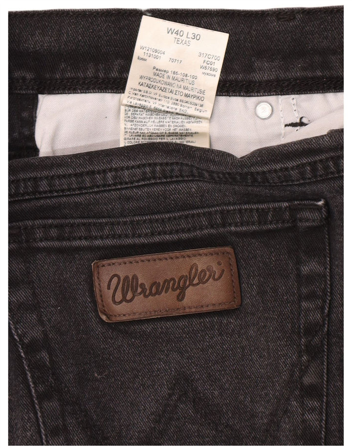Wrangler Vaqueros rectos Texas para hombre W40 L30 Algodón gris