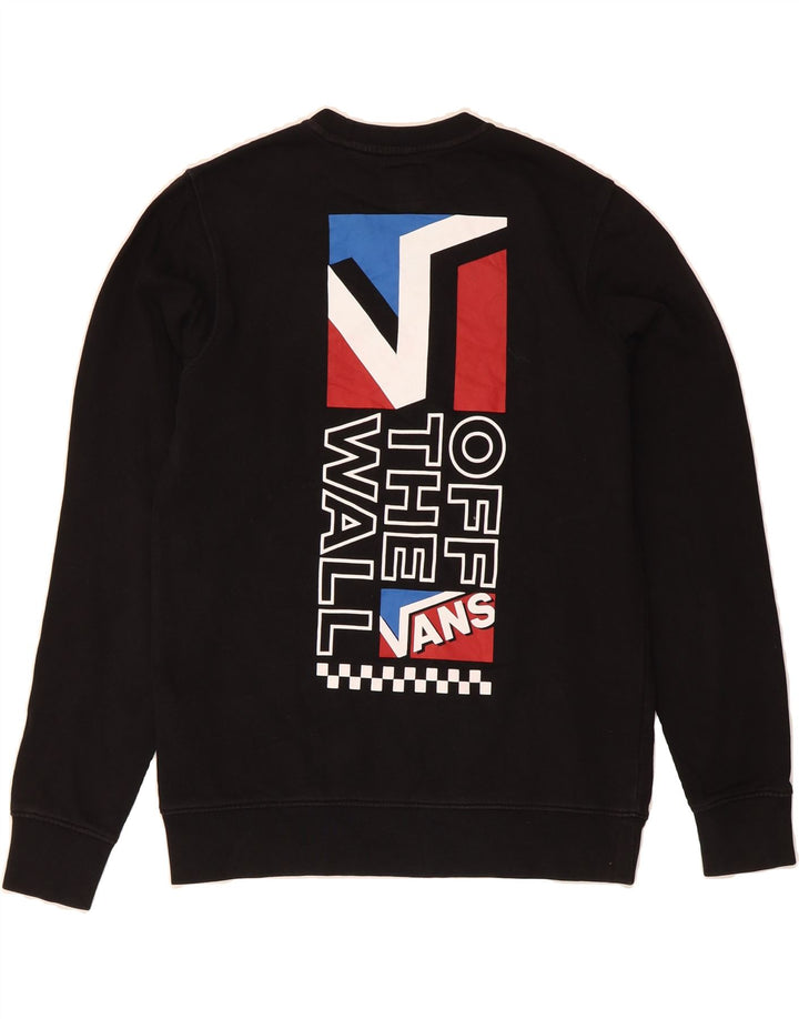 VANS Mens Graphic Sweatshirt Jumper XS Black Cotton Vintage Vans and Second-Hand Vans from Messina Hembry 