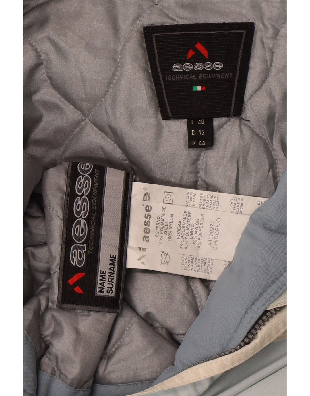 Chaqueta de esquí con capucha para mujer Aesse IT 48 XL Poliéster color block azul