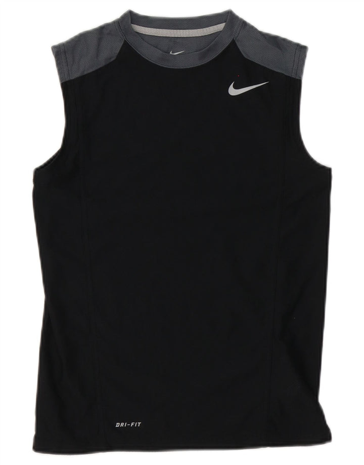 Nike Mujer Dri Fit Chaleco Top UK 10 Pequeño Negro Colorblock Poliéster