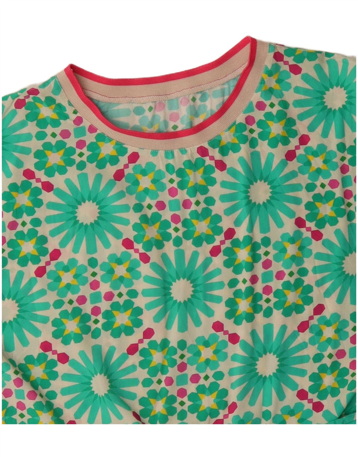 Blusa vintage para mujer Top UK 18 XL Verde Floral