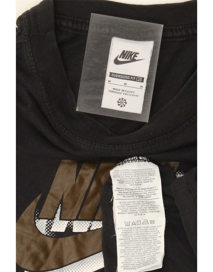 Nike Camiseta con gráfico extragrande para hombre Camiseta mediana de algodón negro