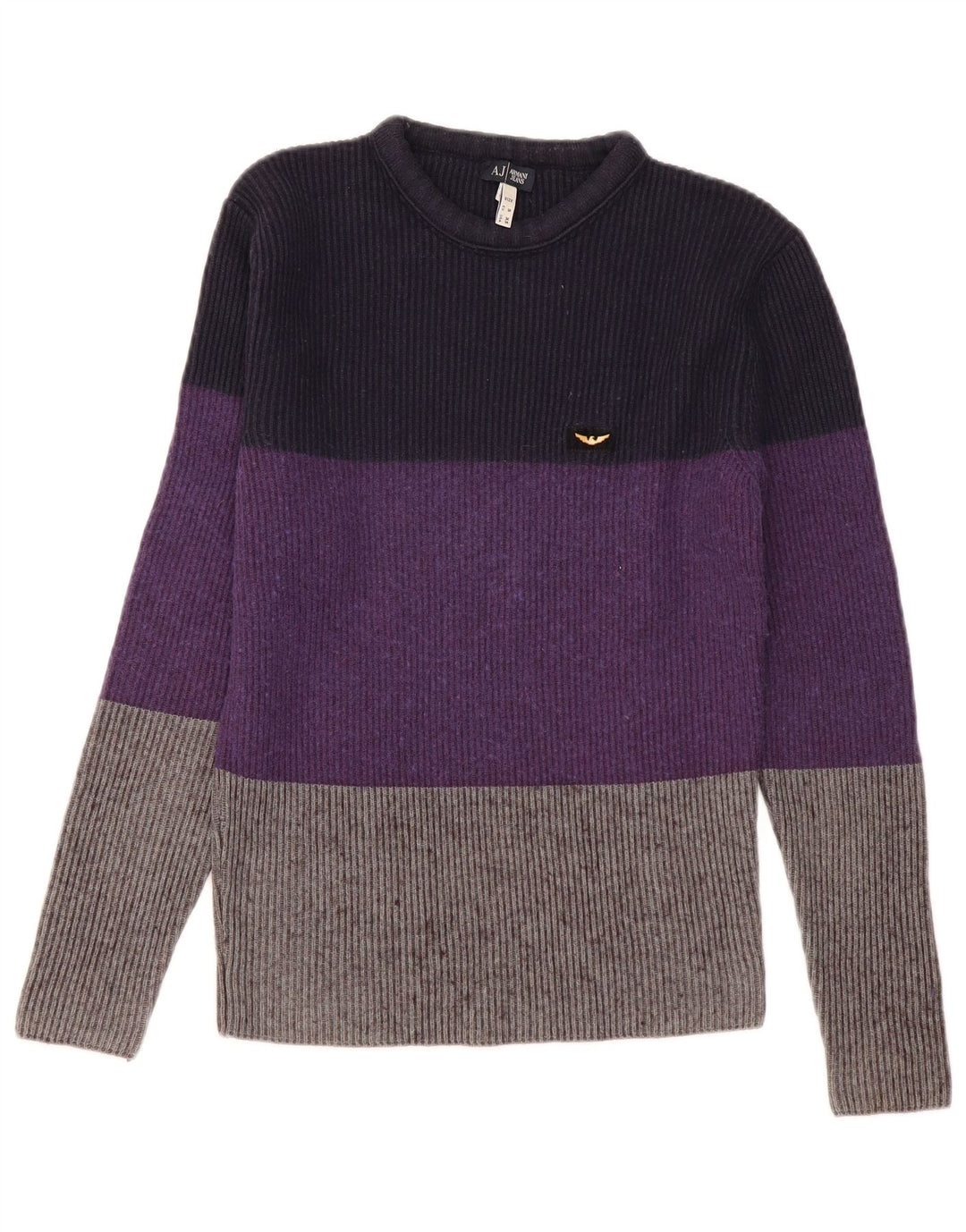 Armani Jeans Jersey De Cuello Redondo Para Hombre Jersey Pequeño Multicolor Colorblock