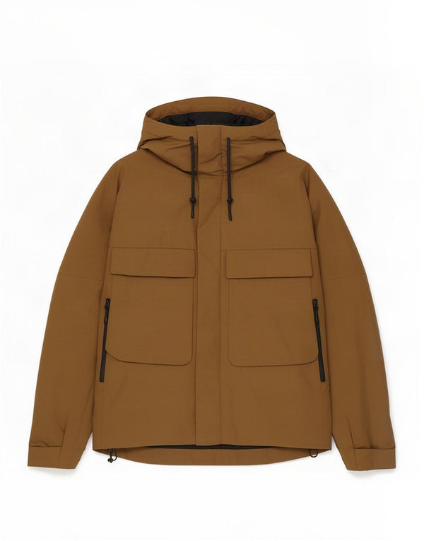 Zara Chaqueta cortavientos con capucha para hombre UK 36 Small Marrón Algodón