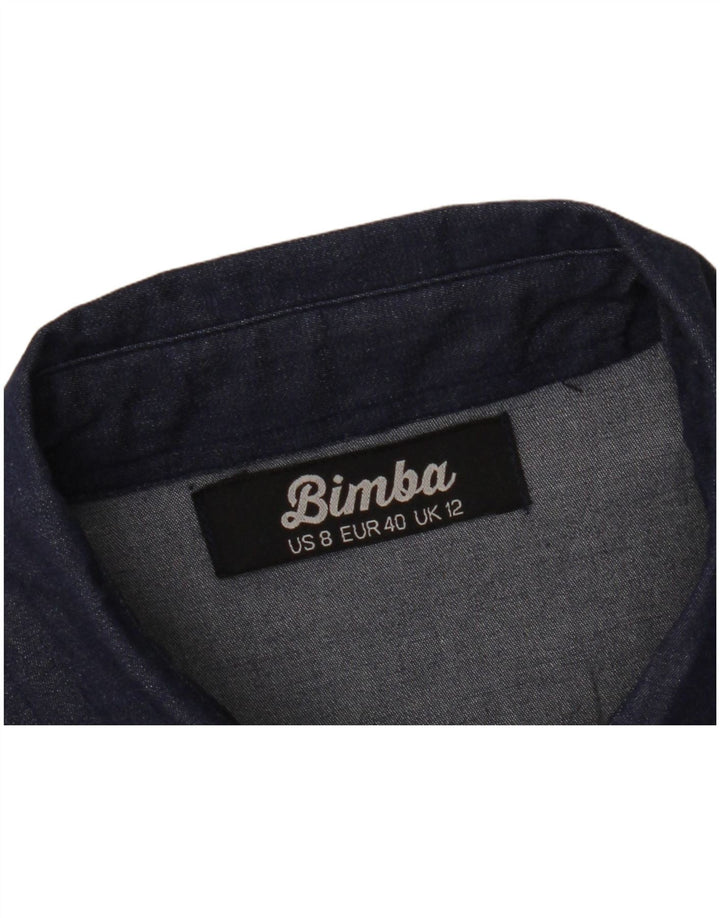 VINTAGE Vestido de mezclilla sin mangas para mujer Reino Unido 12 Azul marino medio