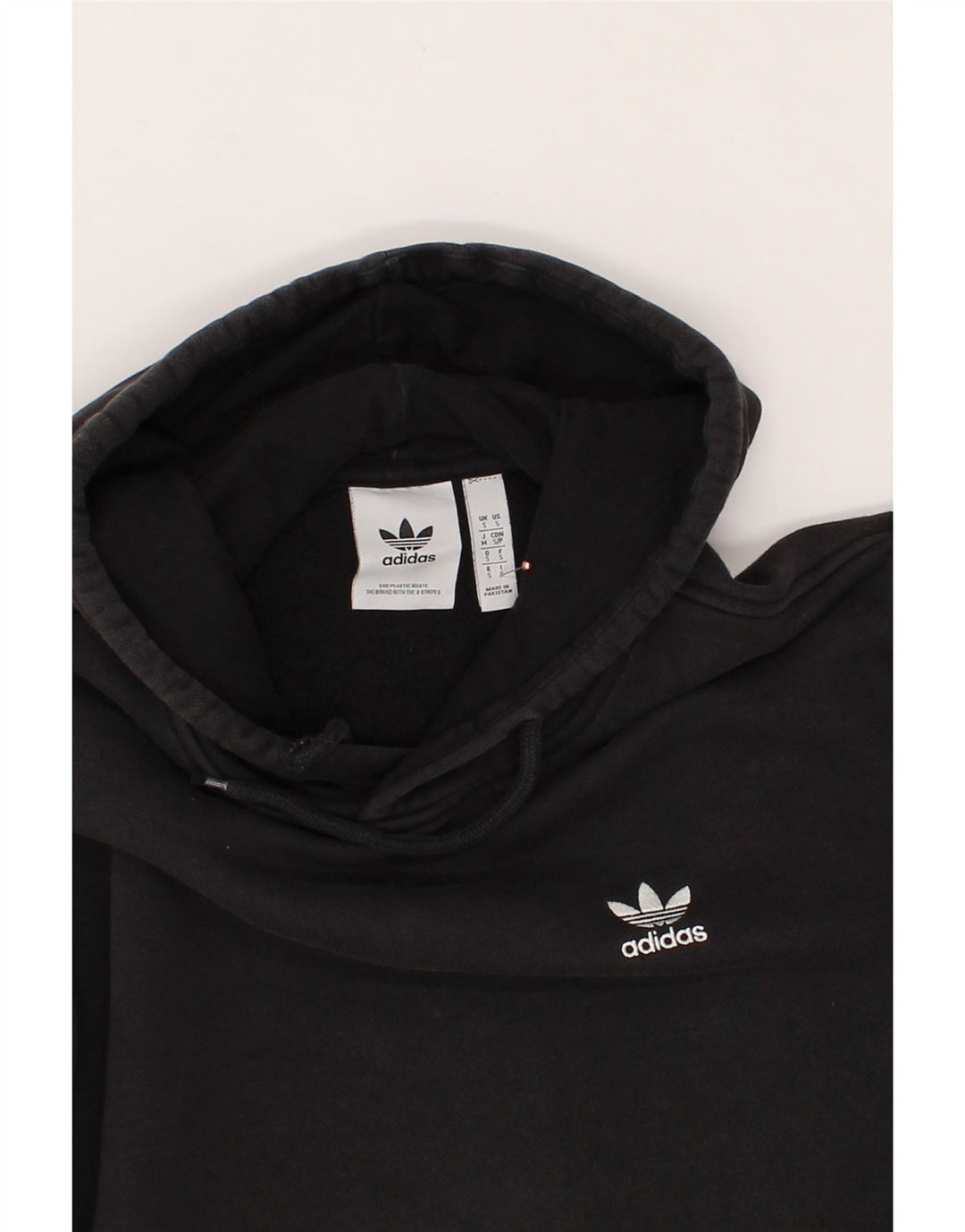 ADIDAS Mens Hoodie Jumper Small Black Cotton Vintage Adidas and Second-Hand Adidas from Messina Hembry 