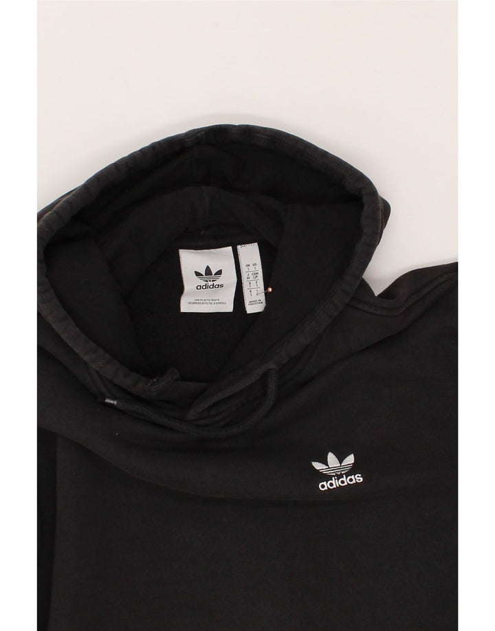 ADIDAS Mens Hoodie Jumper Small Black Cotton Vintage Adidas and Second-Hand Adidas from Messina Hembry 