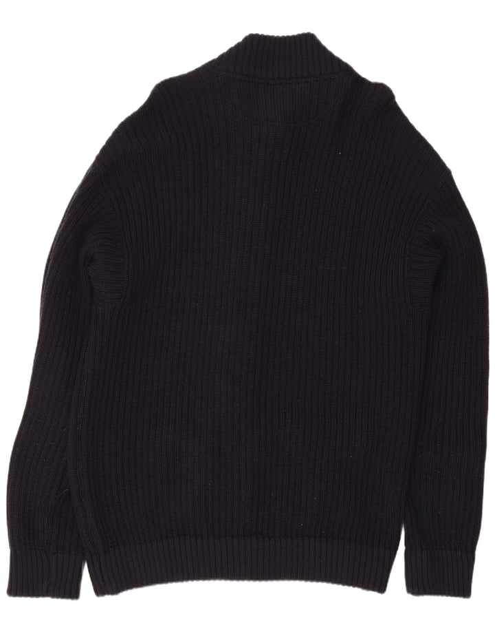 Sea & Sky - Cárdigan para hombre de lana azul marino grande