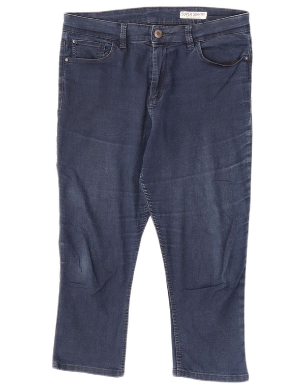Marks & Spencer Jeans Capri Super Ajustados para Mujer UK 12 Medium W30 L22 Azul