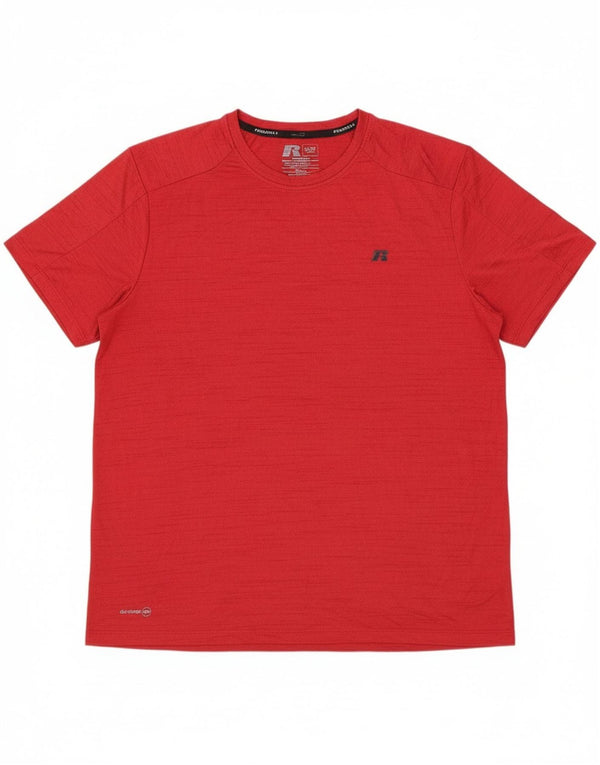 Russell Athletic Camiseta Dri-Power para Hombre UK 46/48 XL Rojo Moteado