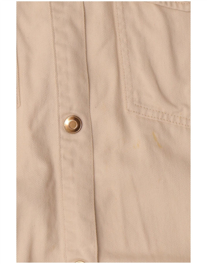 Zara Mujer Chaqueta Bomber UK 10 Pequeña Algodón Blanco Roto