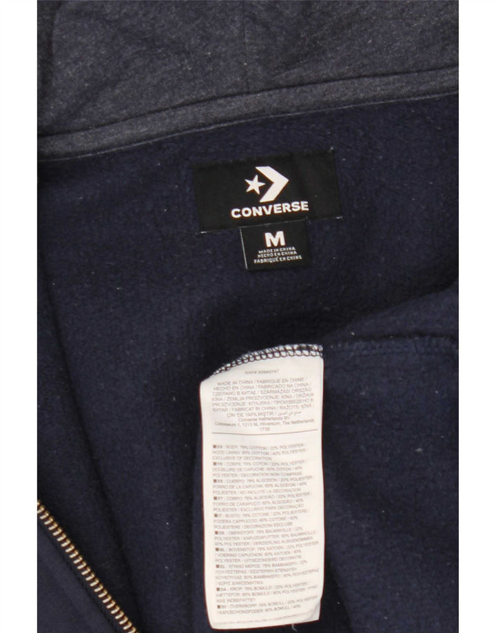 Converse Hombre Zip Sudadera con capucha Suéter Medio Azul Marino Algodón