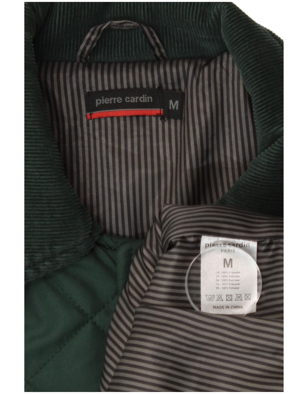 Pierre Cardin Chaqueta acolchada para hombre UK 38 Poliéster verde medio