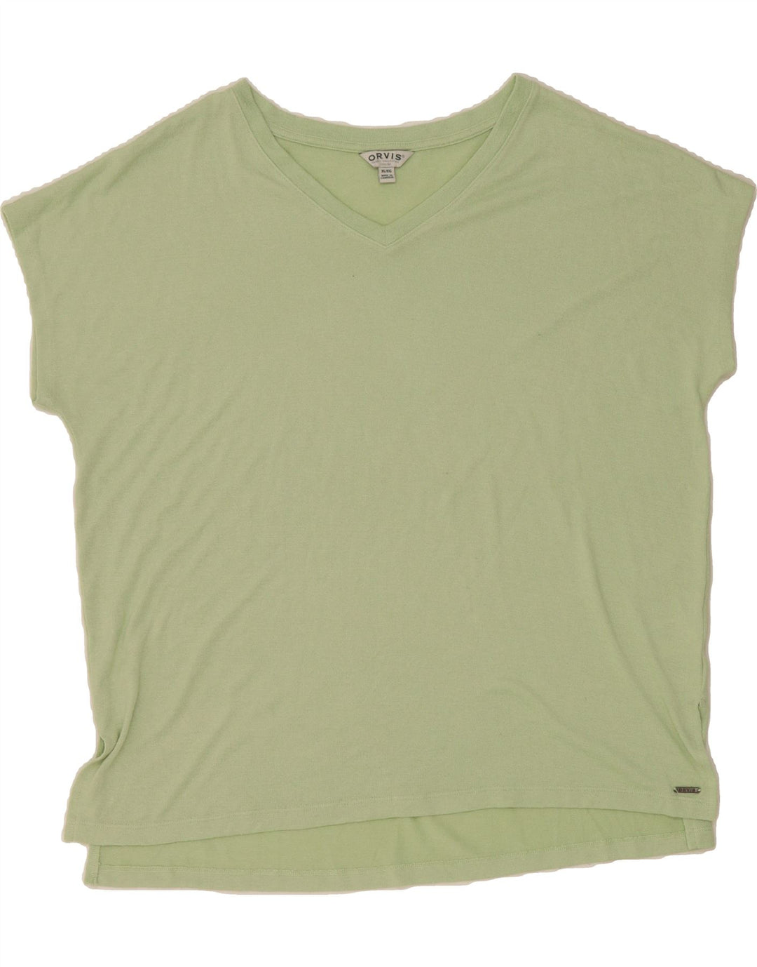 ORVIS Womens T-Shirt Top UK 18 XL Green Polyester Vintage Orvis and Second-Hand Orvis from Messina Hembry 
