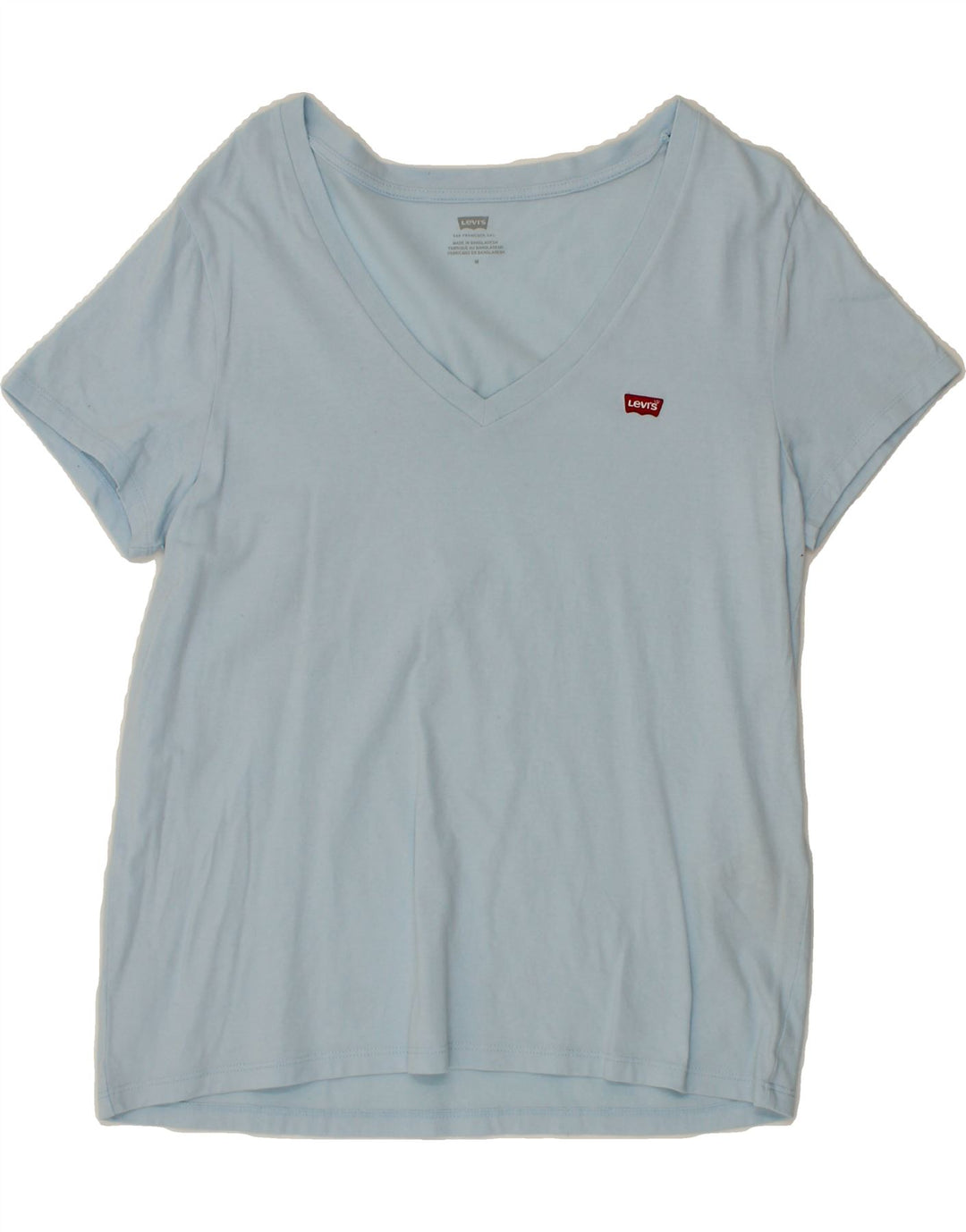LEVI'S Womens T-Shirt Top UK 12 Medium Blue Cotton Vintage Levi's and Second-Hand Levi's from Messina Hembry 