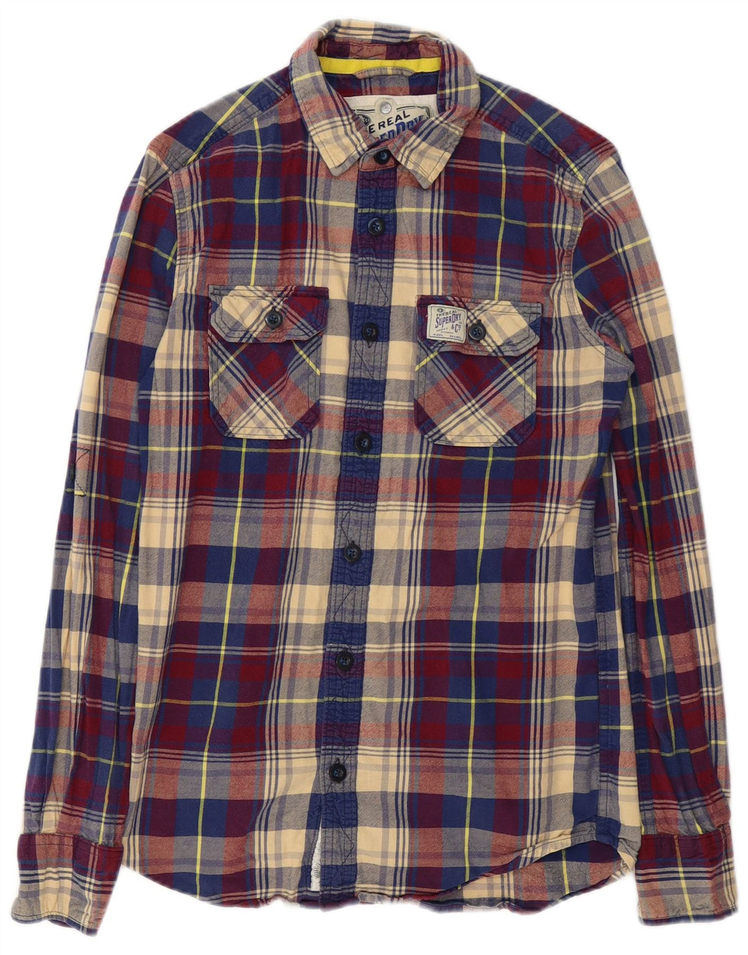 Superdry Camisa De Franela De Algodón Con Cuadros Multicolores Pequeños