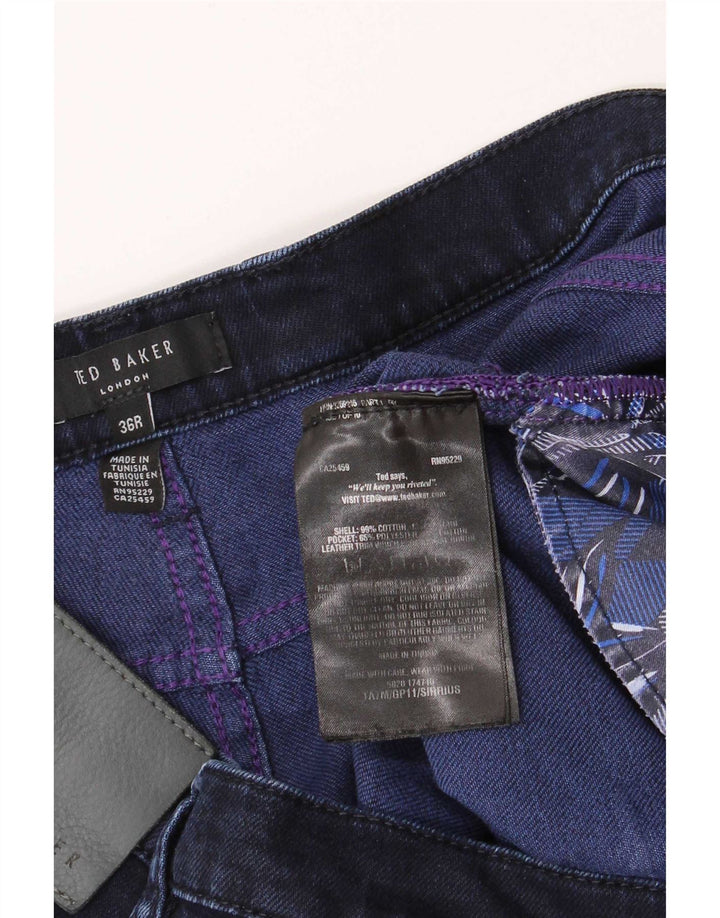 Ted Baker Vaqueros rectos de corte regular para hombre W36 L31 Algodón azul