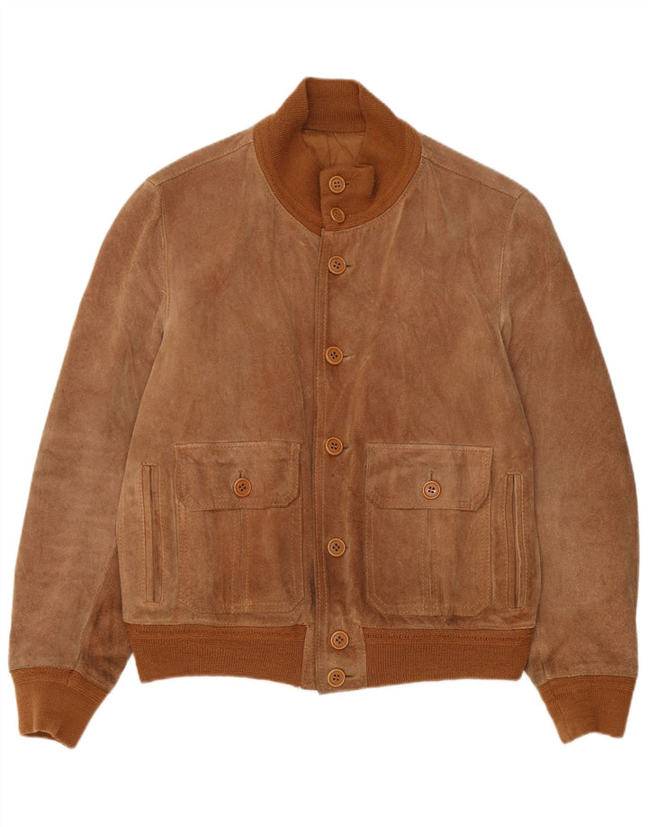 Vintage hombres ante bomber chaqueta IT 52 XL cuero marrón