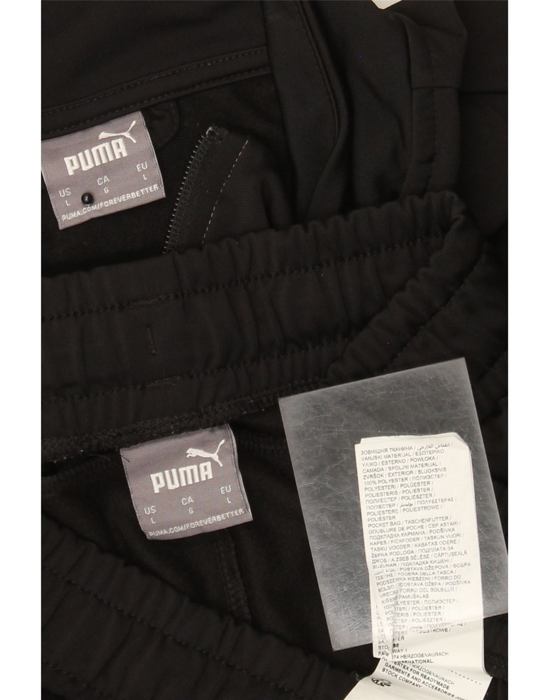 PUMA Chándal completo con gráfico para hombre, tamaño grande, color negro, poliéster