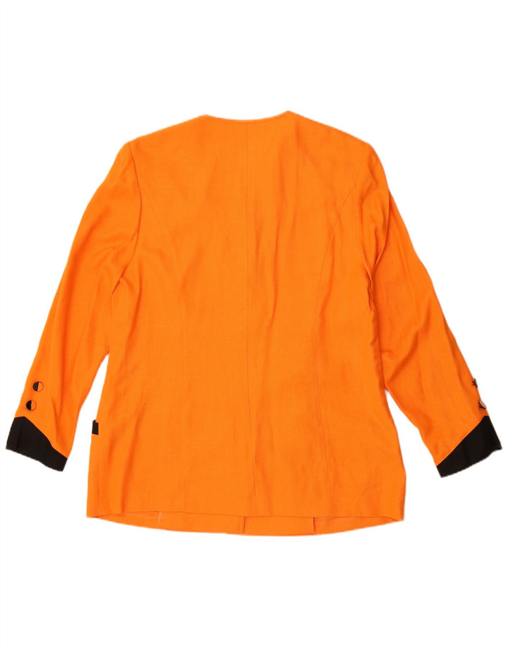 Fink Modell Chaqueta tipo blazer de 5 botones para mujer UK 40 XL Naranja Colorblock