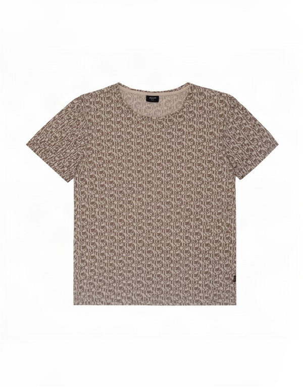 Joop Hombre Camiseta Gráfica Top Algodón Gris Medio