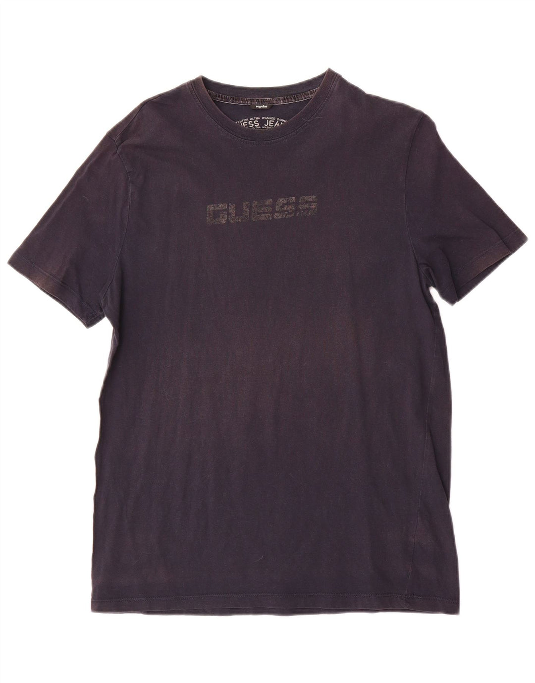 Guess Mens Regular Graphic Camiseta Top Grande Azul Marino Algodón