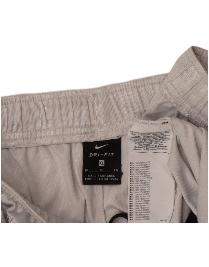 Nike Pantalones cortos deportivos Dri Fit para hombre XL Poliéster a rayas grises