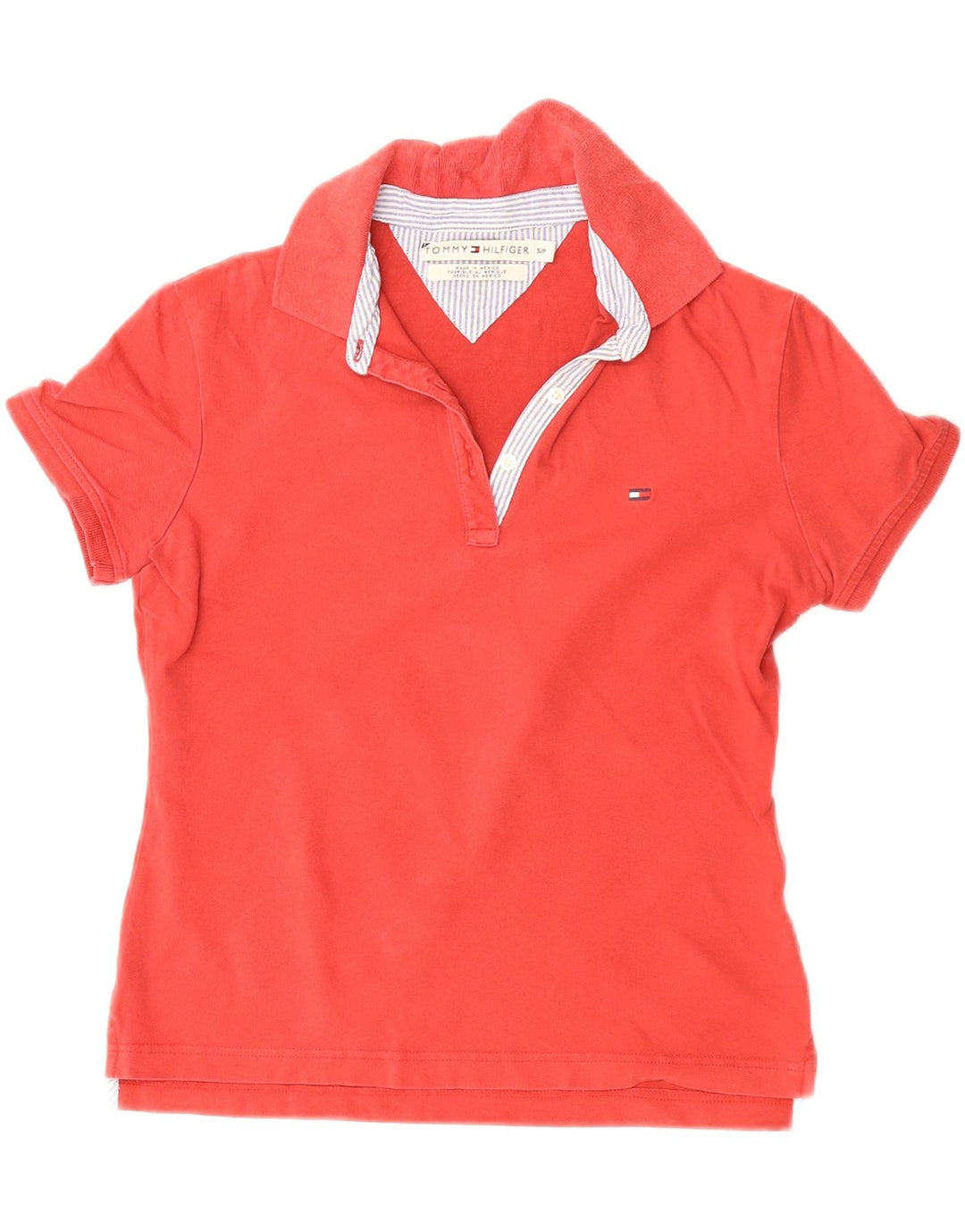 TOMMY HILFIGER Polo para mujer UK 10 Small Red Cotton