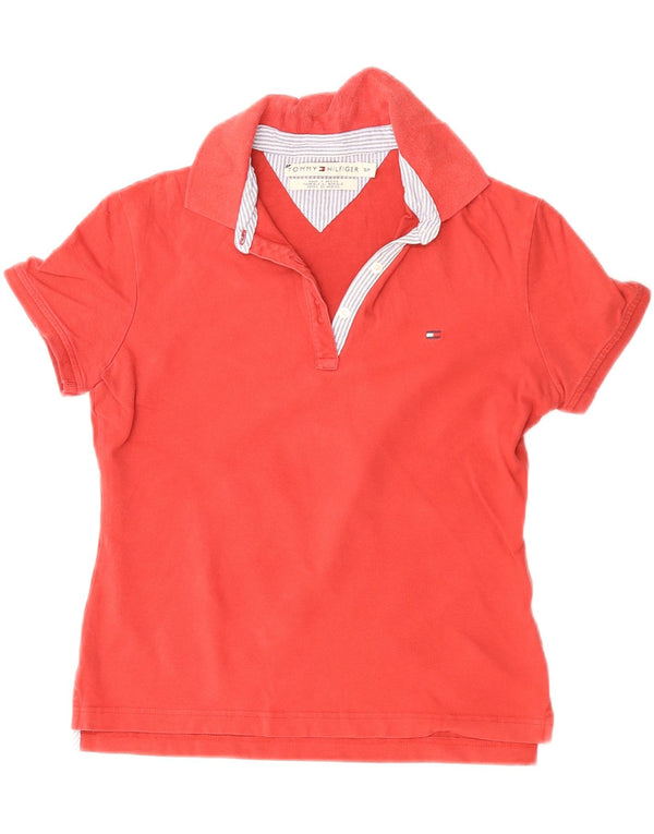 TOMMY HILFIGER Polo para mujer UK 10 Small Red Cotton