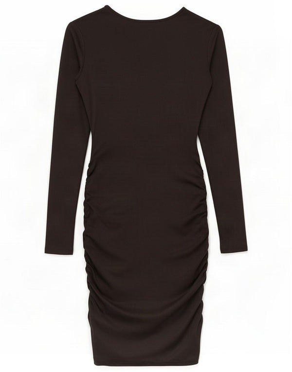 Vintage Womens Long Sleeve Bodycon Dress UK 4 XS Black