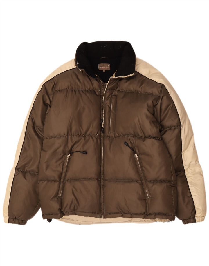 Chaqueta acolchada Southern para hombre ES 42 XL Poliéster color block marrón