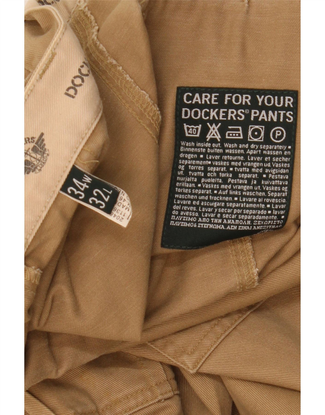 Dockers Pantalones cargo rectos para hombre W34 L32 Beige