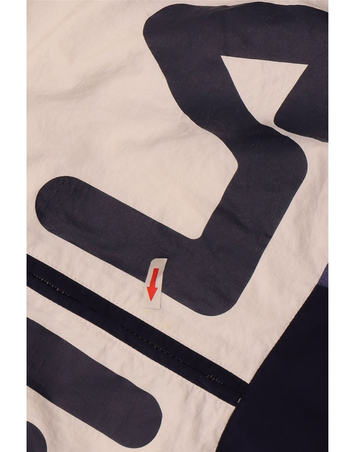 Fila Chaqueta anorak con gráfico extragrande para niños 5-6 años 2XS Bloque de color blanco