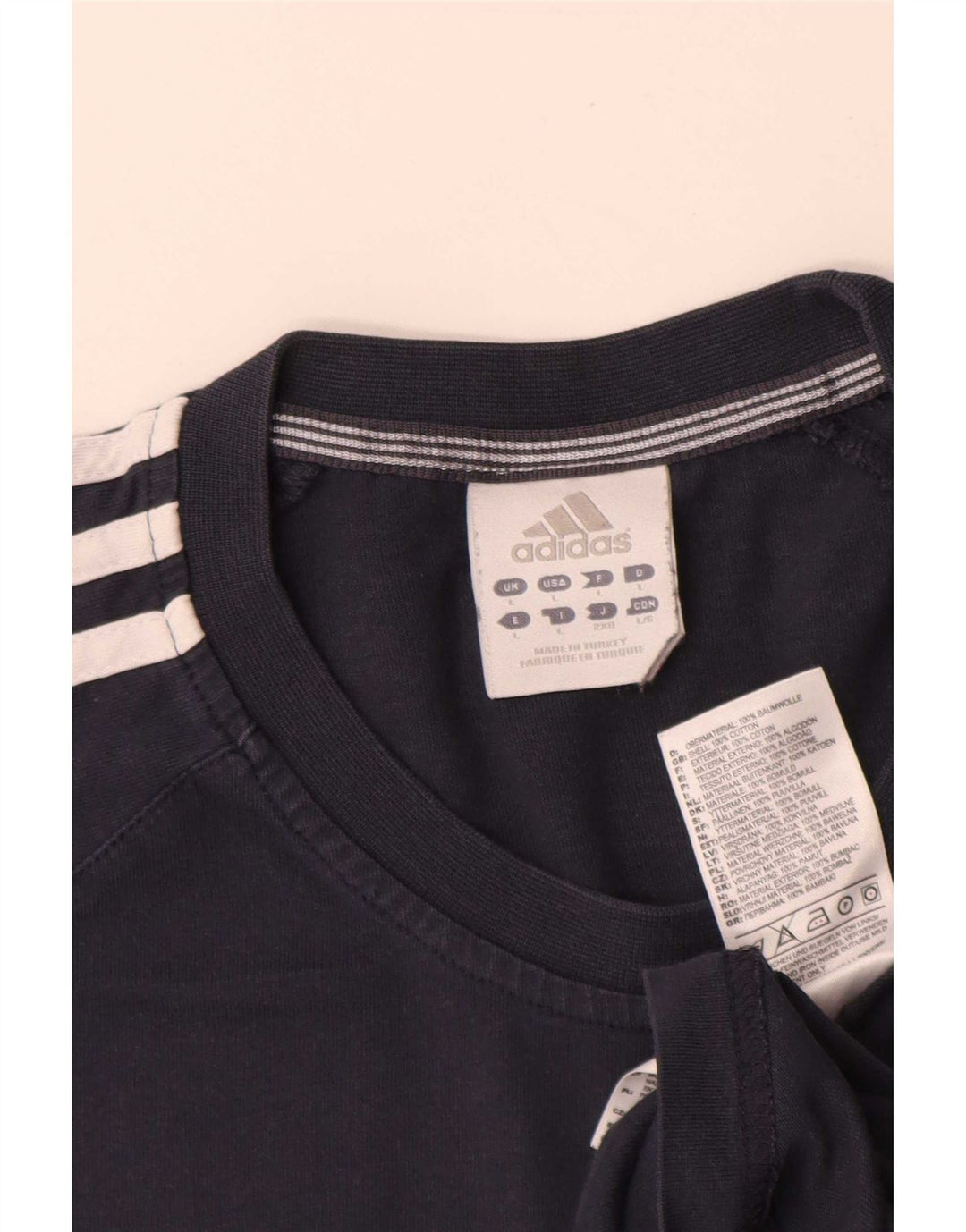 Adidas - Camiseta para hombre, talla grande, color azul marino, algodón
