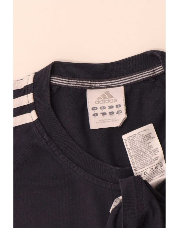 Adidas - Camiseta para hombre, talla grande, color azul marino, algodón