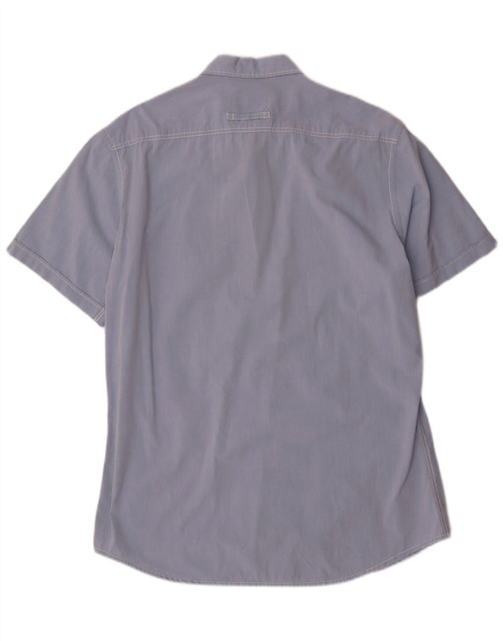 Camel Active - Camisa de manga corta ajustada para hombre, talla grande, color azul