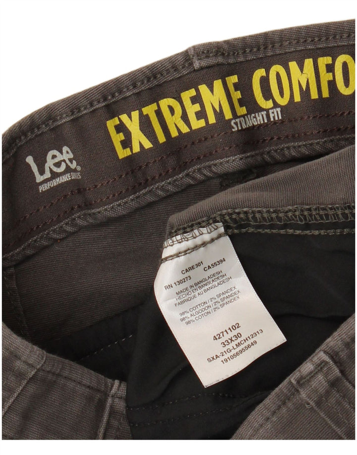 LEE Pantalones cargo rectos para hombre W33 L30 Algodón gris