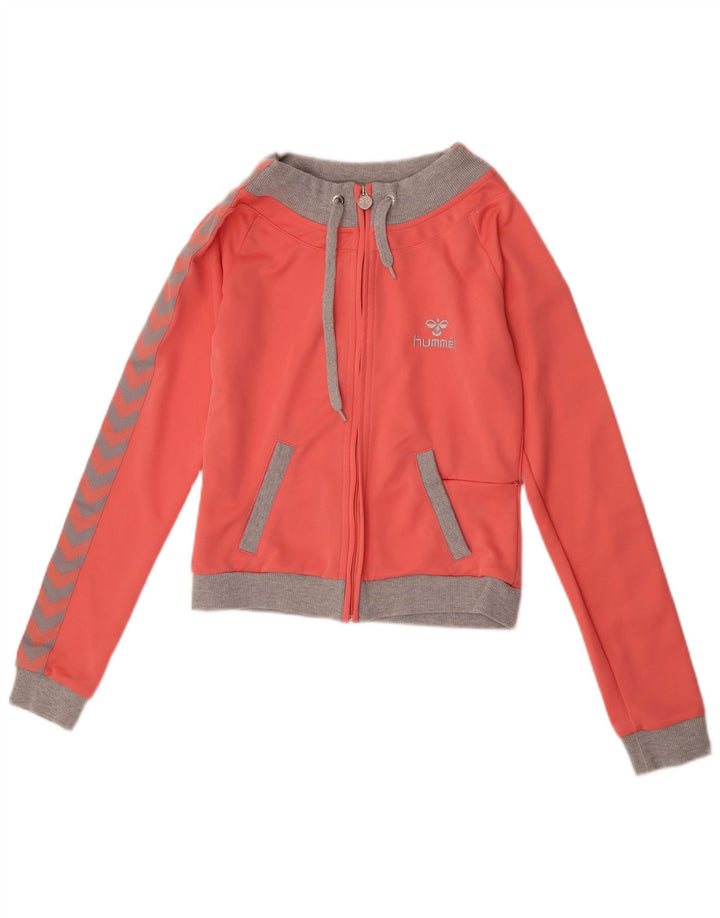 Hummel Mujer Gráfico Chándal Top Chaqueta UK 10 Small Rosa Colorblock