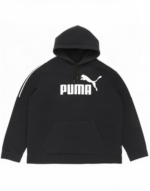Puma Jersey con capucha extragrande y gráfico para mujer UK 46 Large Black Colourblock