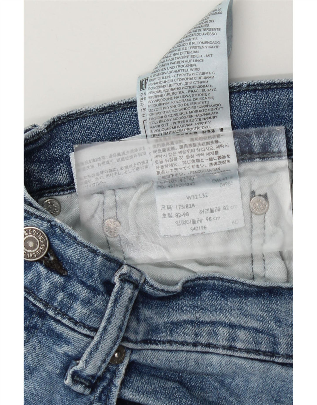 Levi's Hombre 511 Slim Jeans W32 L32 Algodón Azul