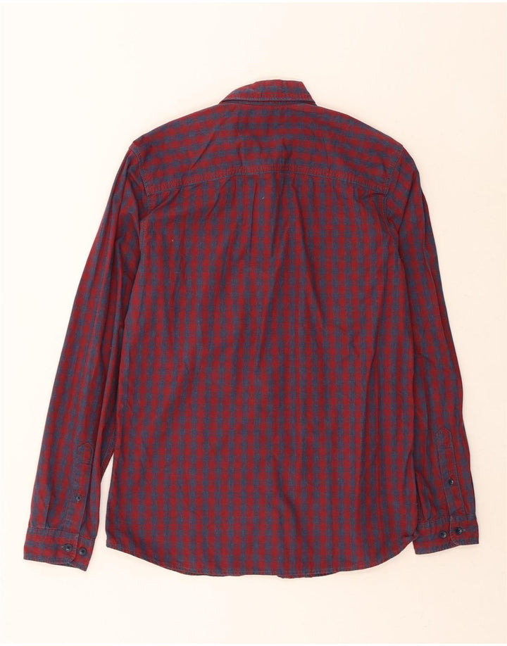 JACK & JONES Mens Flannel Shirt Medium Red Check Cotton Vintage Jack & Jones and Second-Hand Jack & Jones from Messina Hembry 